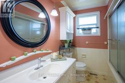 The main floor 4-pc family bathroom. -