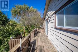 The raised back wooden deck. -