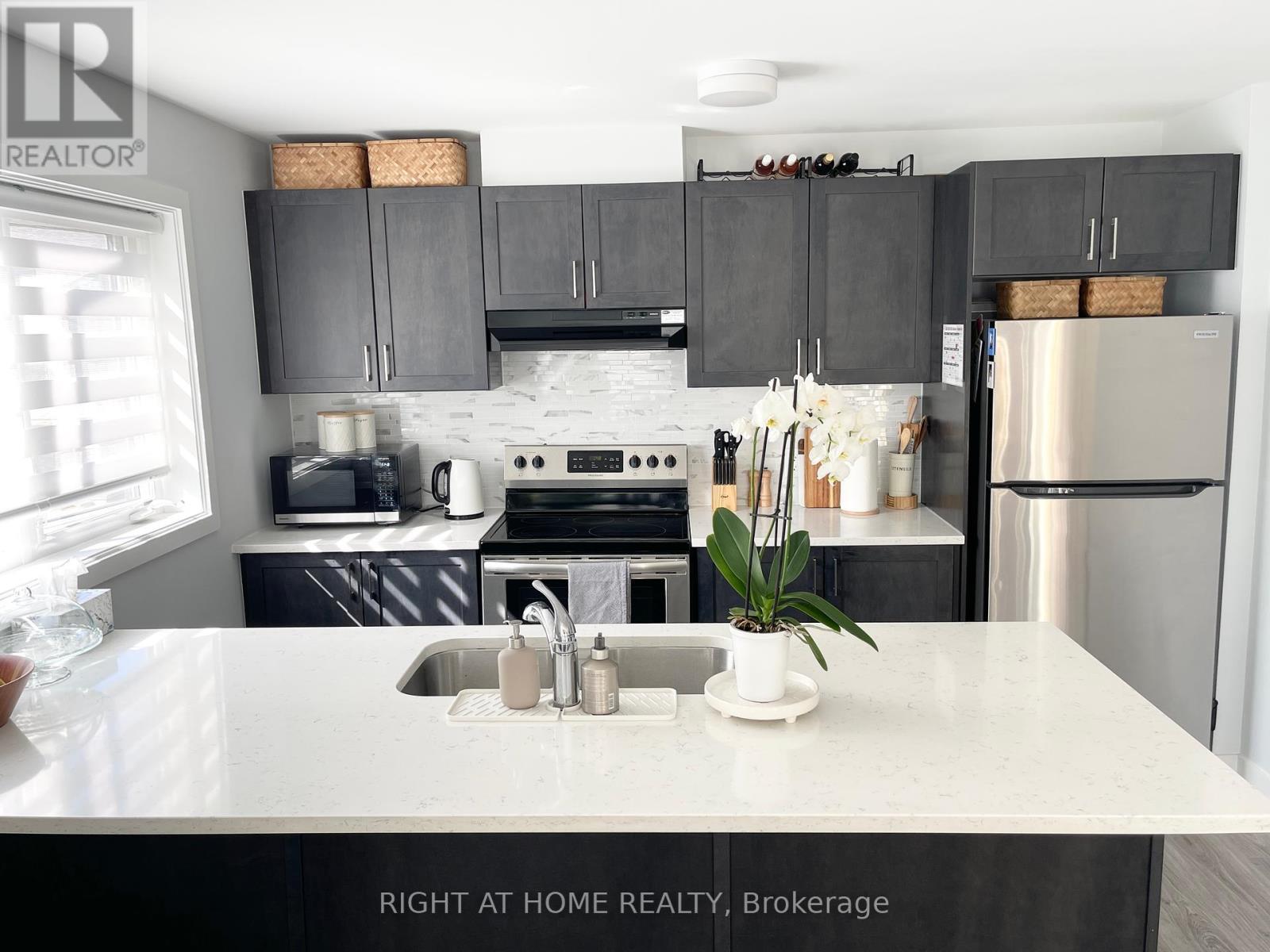 232 Anyolite Private, Ottawa, ON - Indoor Photo Showing Kitchen With Stainless Steel Kitchen With Double Sink With Upgraded Kitchen