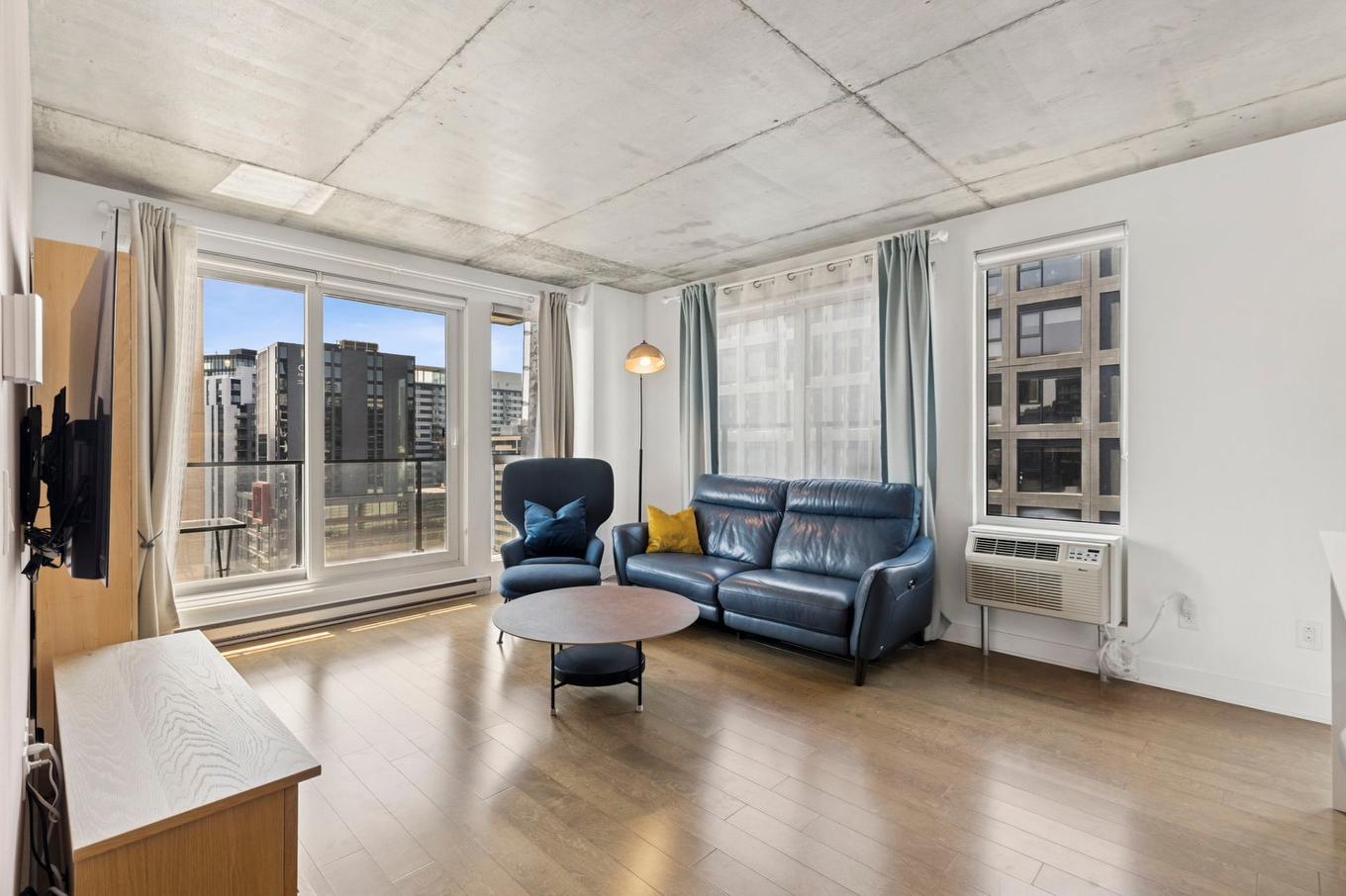 Salon - 1201-235 Rue Peel, Montréal (Le Sud-Ouest), QC - Indoor Photo Showing Living Room