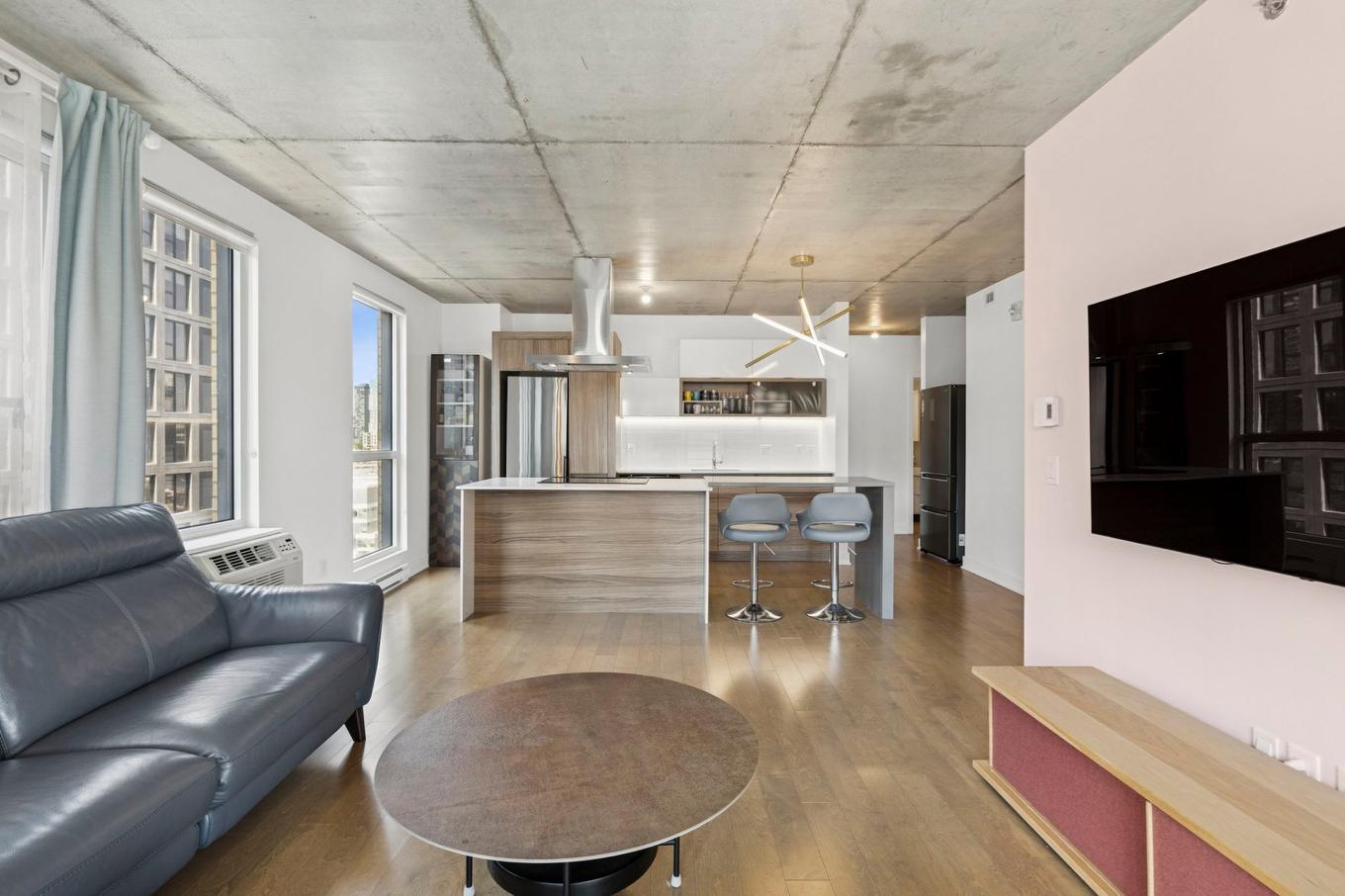 Salon - 1201-235 Rue Peel, Montréal (Le Sud-Ouest), QC - Indoor Photo Showing Living Room