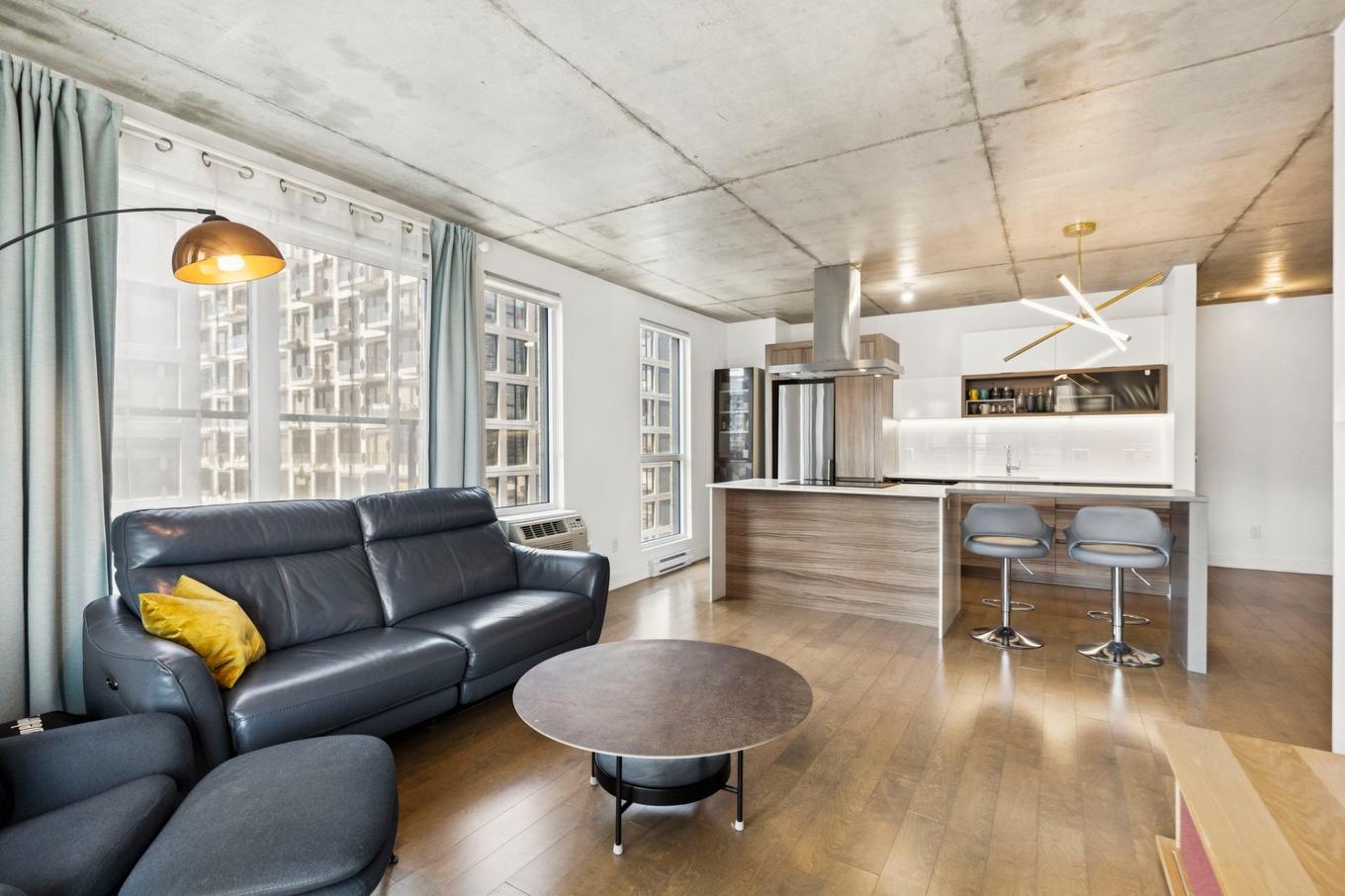 Salon - 1201-235 Rue Peel, Montréal (Le Sud-Ouest), QC - Indoor Photo Showing Living Room