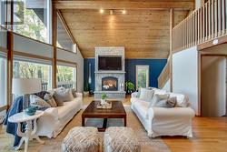 Signature Muskoka stone fireplace -