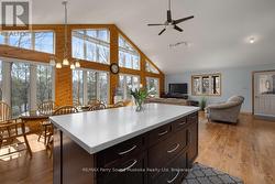 Kitchen enjoys lake views -