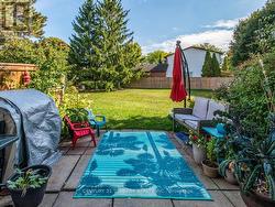 Back yard backing onto park-like area. -