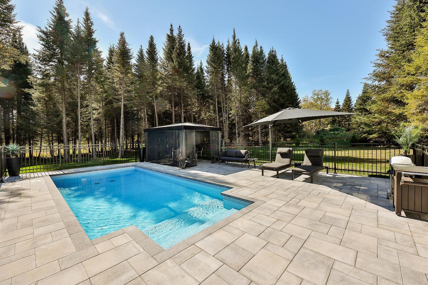 Pool - 1124 Ch. Du Massif, Piedmont, QC - Outdoor With In Ground Pool With Backyard