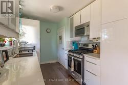 Lots of cabinetry, gas stove -