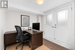Office with walkout to Harvie Rd. -