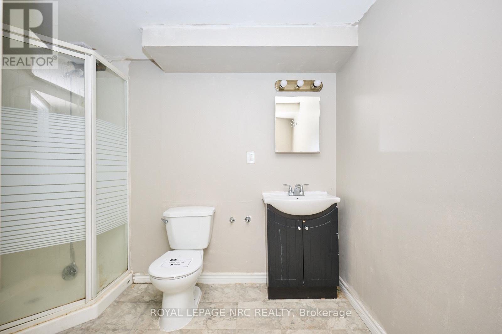 The 3-piece bathroom in the basement. - 14 Buss Court, Thorold (Confederation Heights), ON - Indoor Photo Showing Bathroom