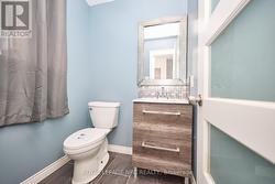 A 2-piece bathroom services the main floor. -