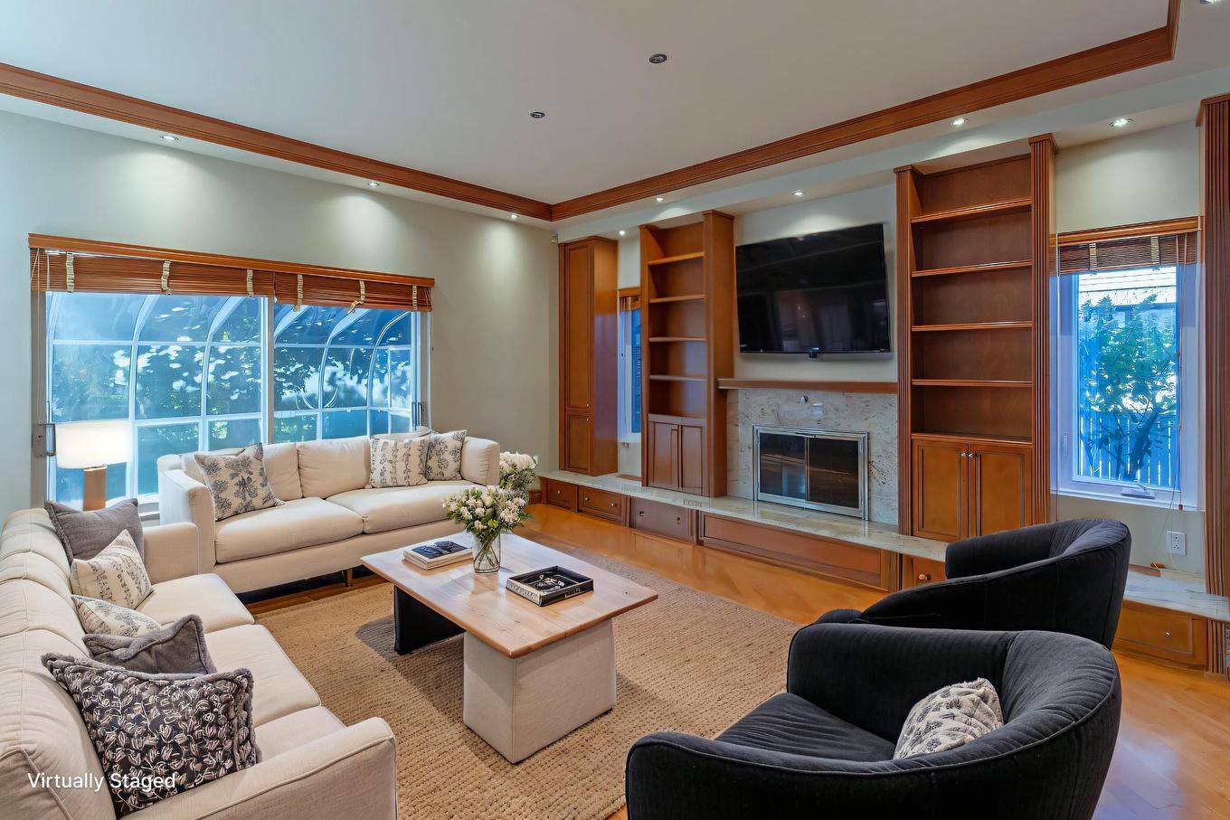 Family room - 8890 Crois. Roussin, Brossard, QC - Indoor Photo Showing Living Room With Fireplace