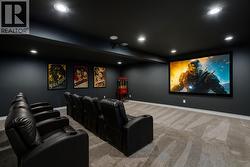Media room virtually staged -