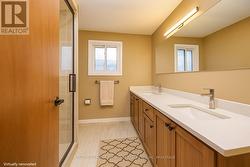 Virtually renovated main bathroom -