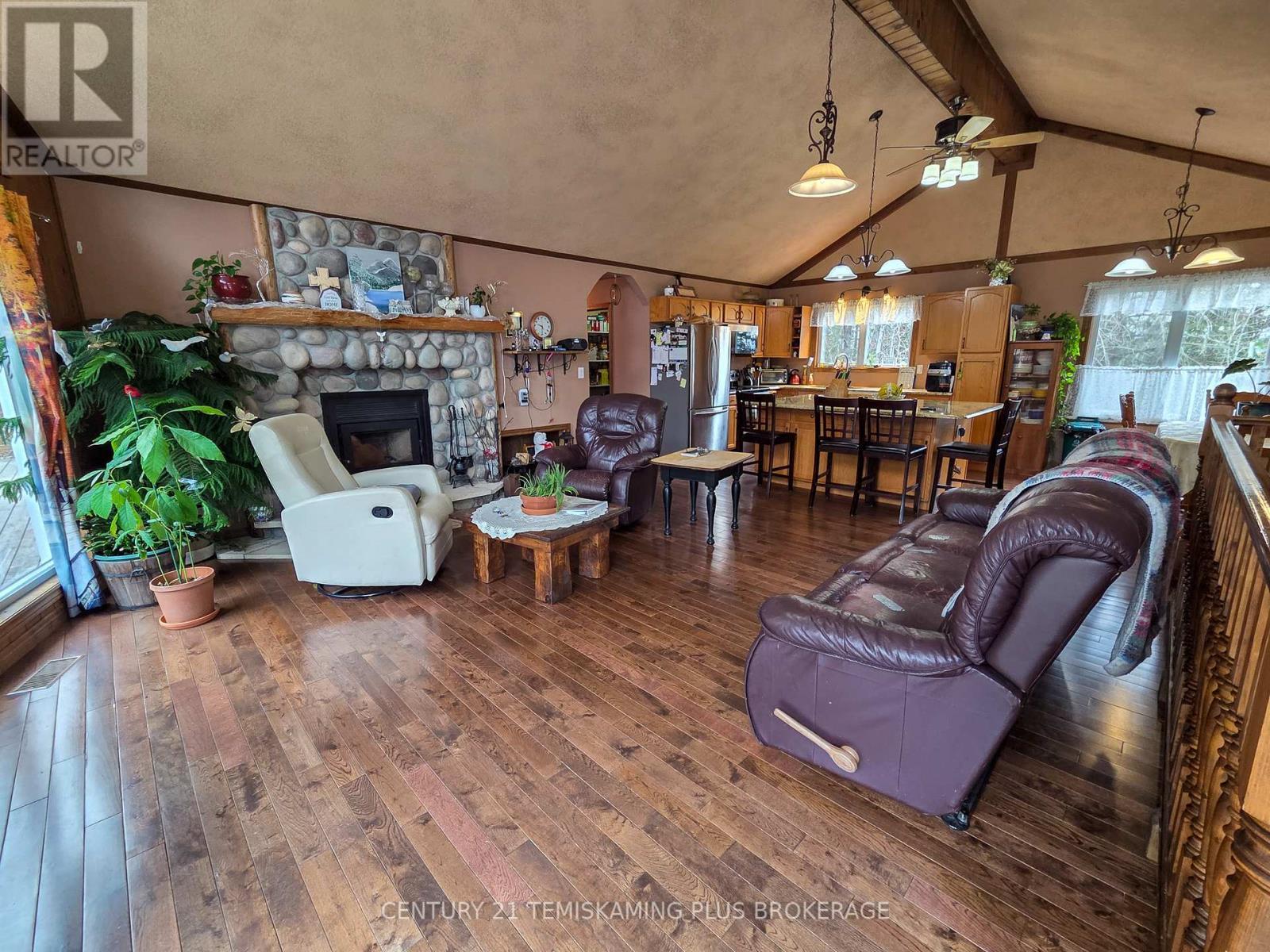 488011 Chamberlain 6 Road, Chamberlain, ON - Indoor Photo Showing Living Room With Fireplace
