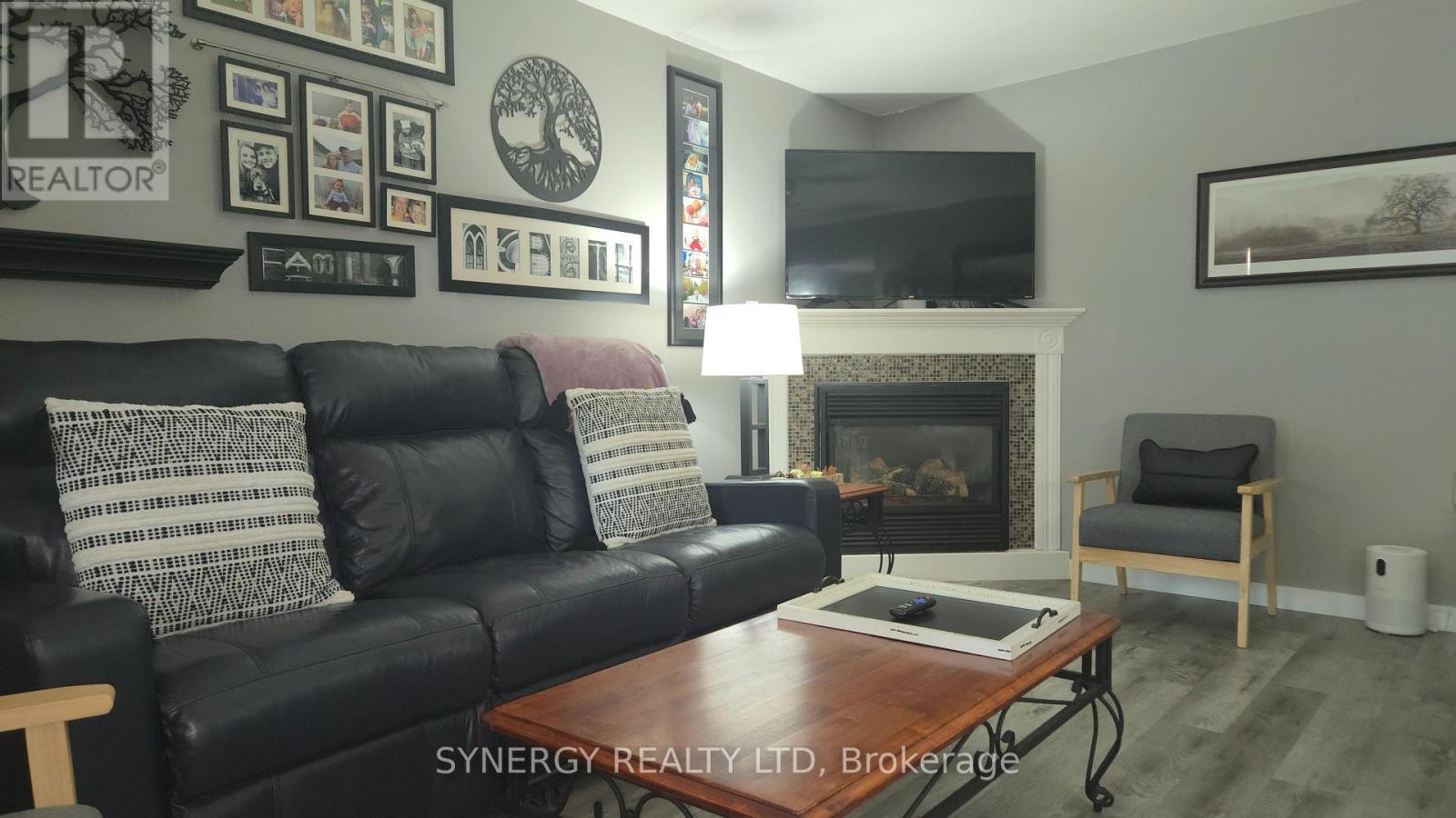 24749 Park Street, Strathroy-Caradoc (Sw), ON - Indoor Photo Showing Living Room With Fireplace