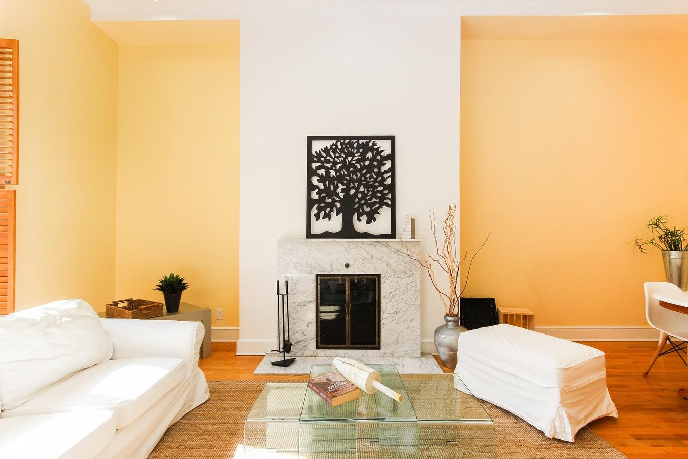 Living room - 1-3491 Rue Durocher, Montréal (Le Plateau-Mont-Royal), QC - Indoor Photo Showing Living Room With Fireplace