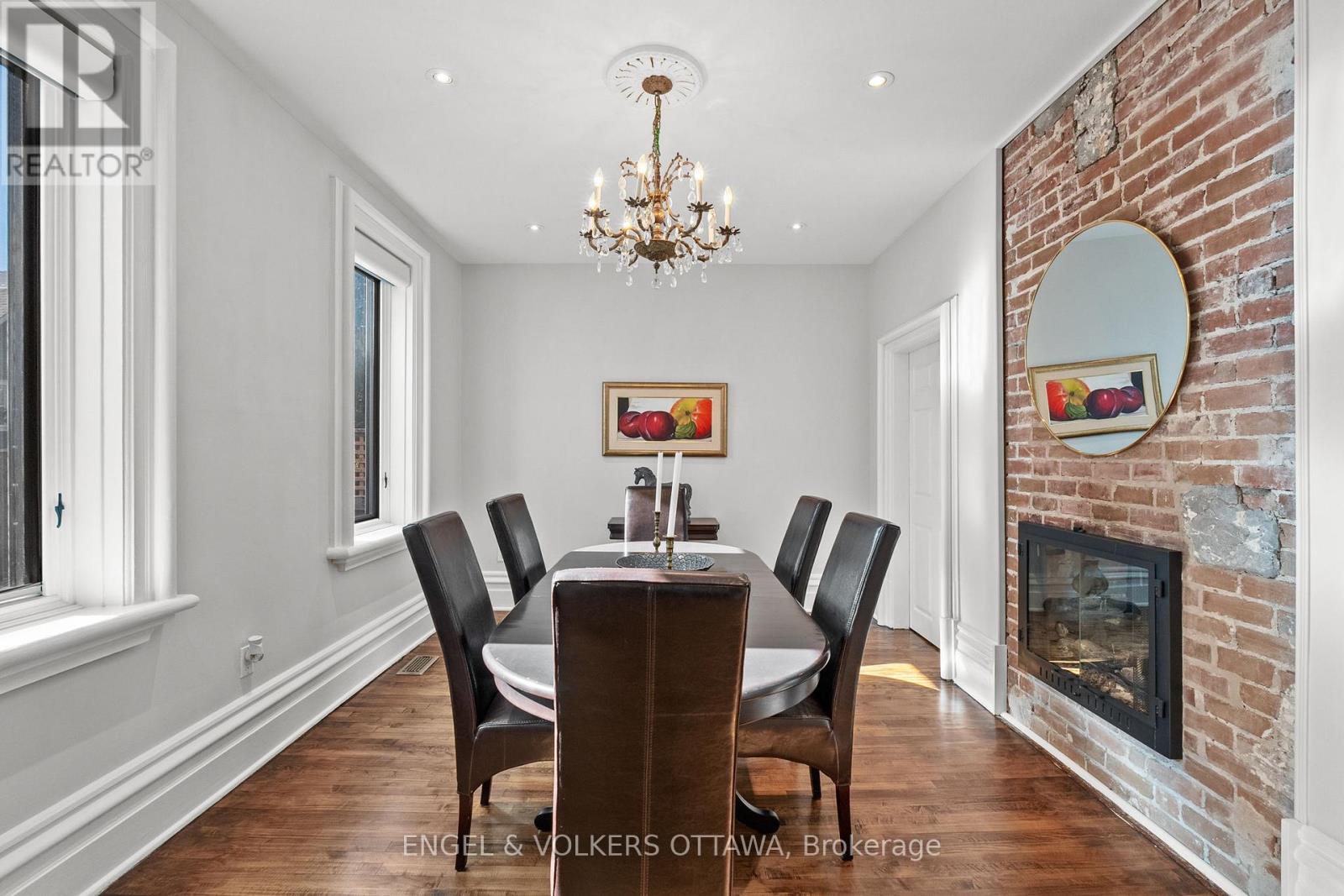 105 Crichton Street, Ottawa, ON - Indoor Photo Showing Dining Room With Fireplace