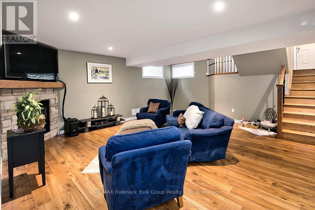 34 Davis Street, Collingwood, ON - Indoor Photo Showing Basement With Fireplace