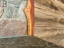 Stone & wood wall features. -