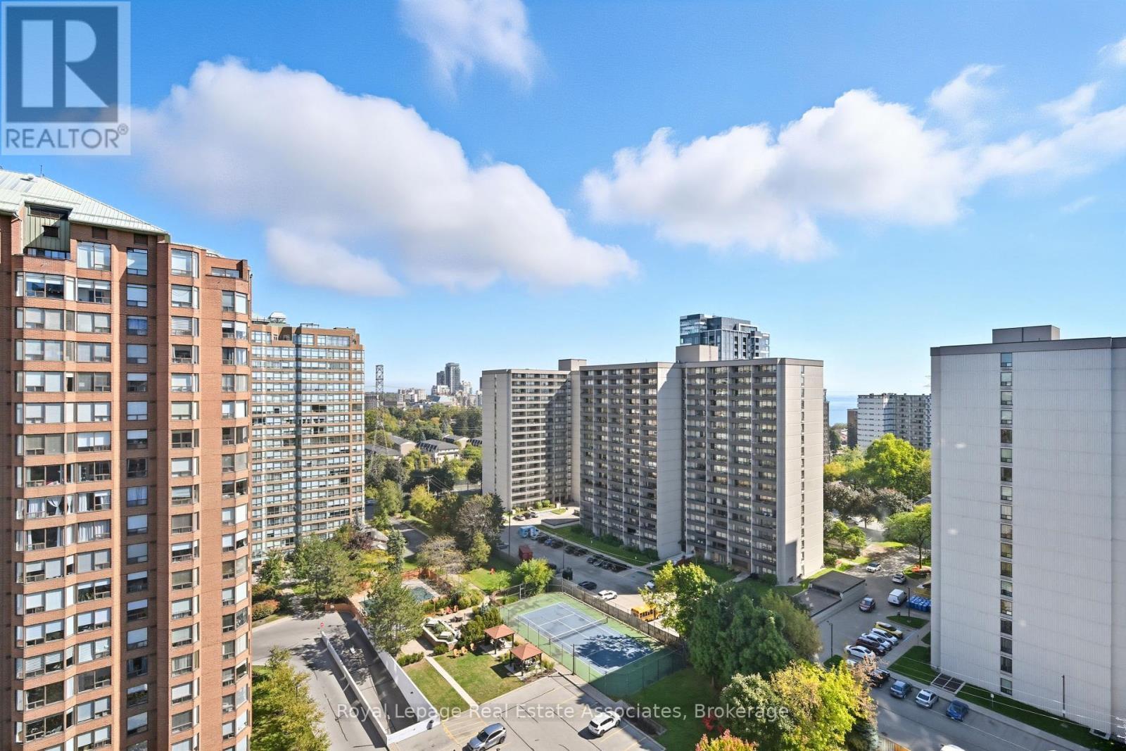 View from balcony - 1407 - 551 Maple Avenue, Burlington, ON - Outdoor With Facade