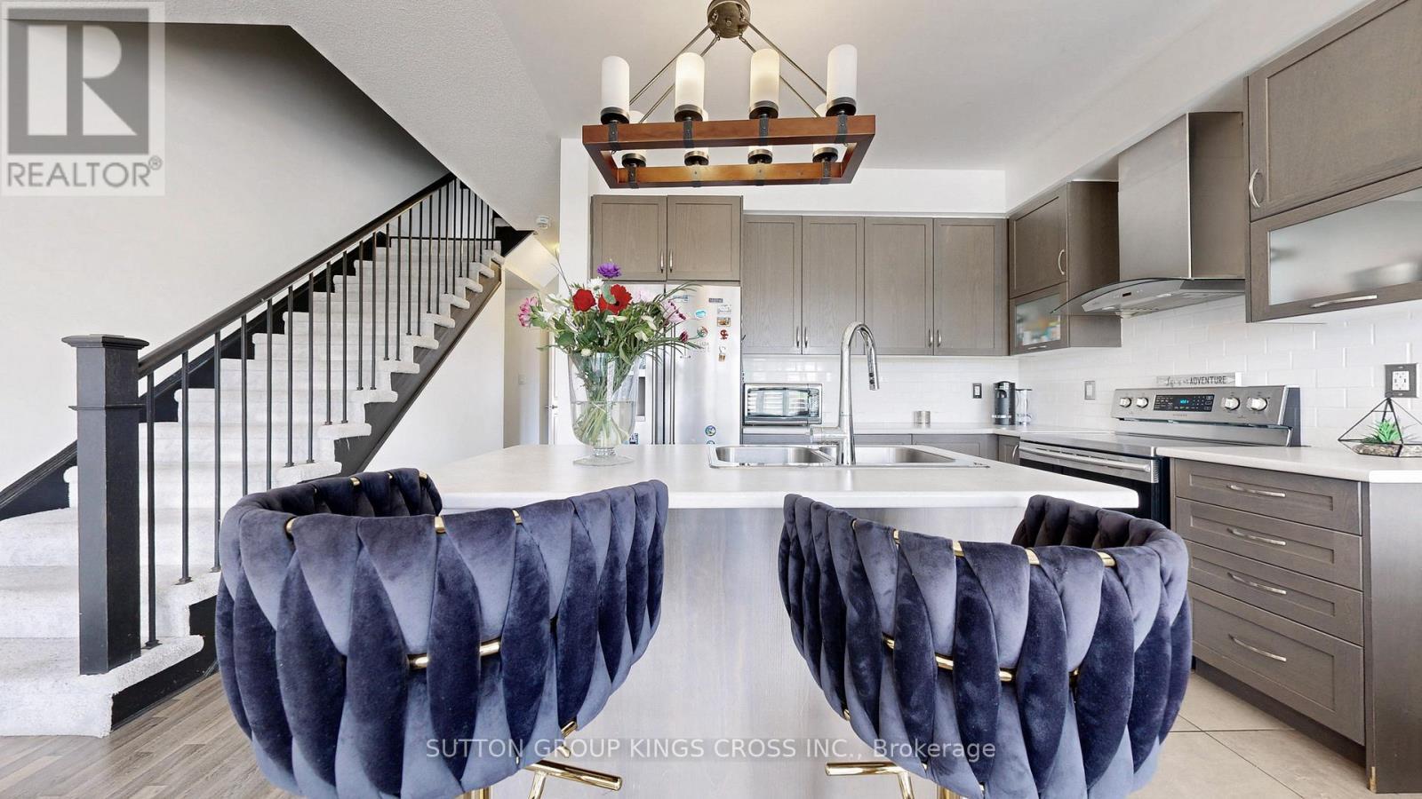 Kitchen Island - 119 Wagner Crescent, Essa, ON - Indoor Photo Showing Kitchen With Double Sink