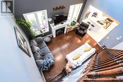 The living room from the upper level -