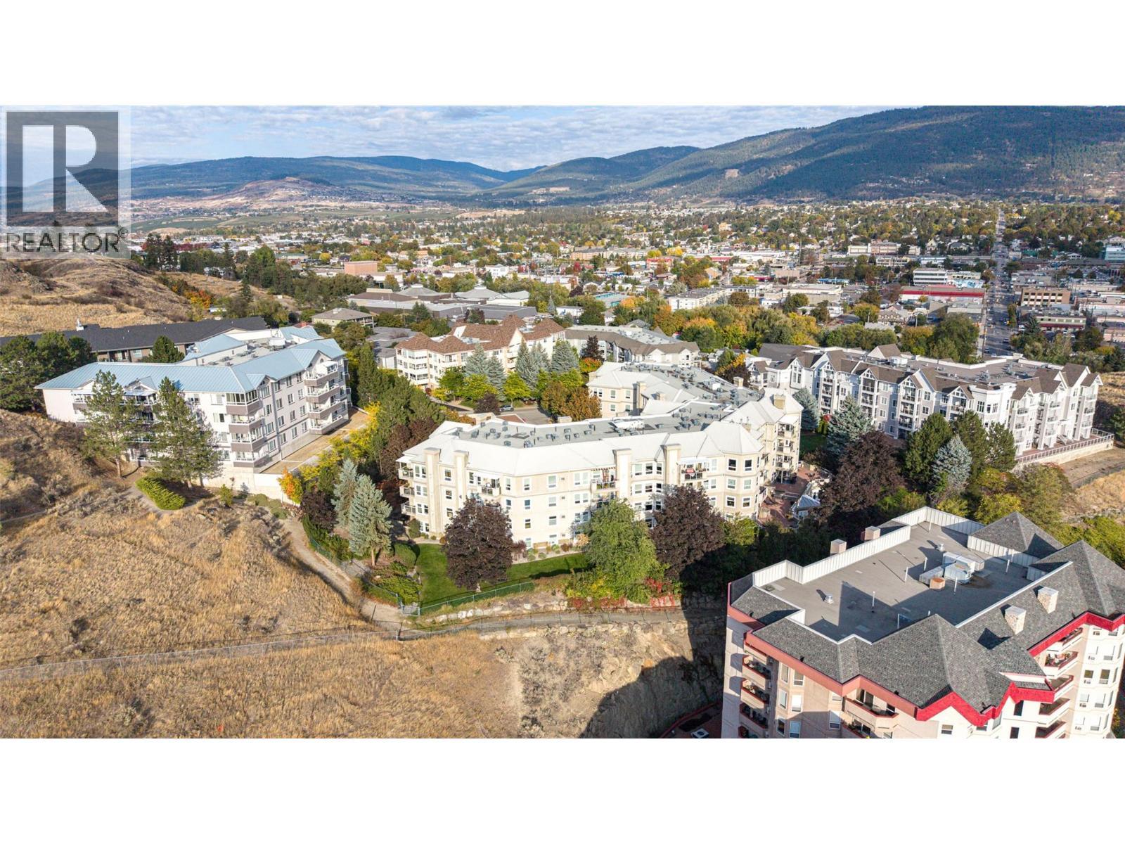 aerial view of Regency Court looking at south & west side - 3300 Centennial Drive Unit# 411, Vernon, BC - Outdoor With View