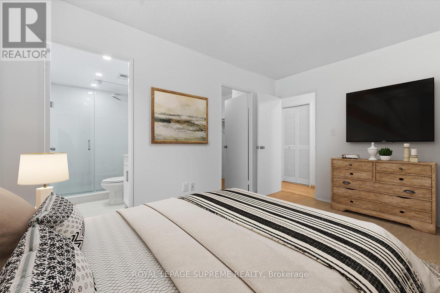 Master Bedroom - Virtually Staged Image - 107 - 270 Scarlett Road, Toronto, ON - Indoor Photo Showing Bedroom