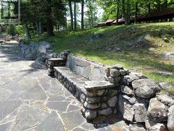 Stone Benches along the waterfront . -