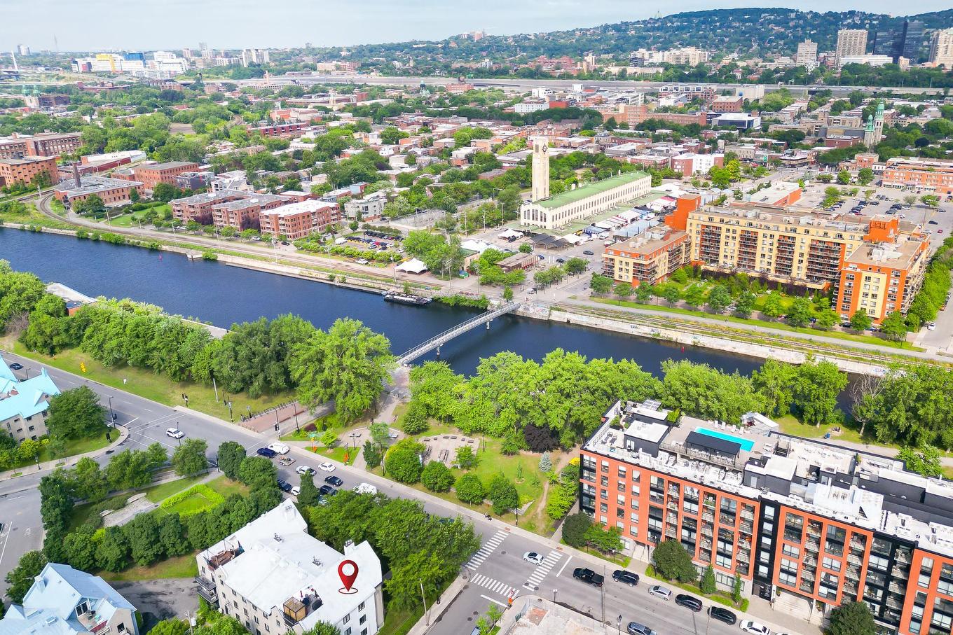 Aerial photo - 202-2800A Rue St-Patrick, Montréal (Le Sud-Ouest), QC - Outdoor With Body Of Water With View