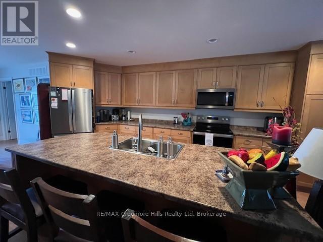 B - 22 Edward Street W, Clearview (Creemore), ON - Indoor Photo Showing Kitchen With Double Sink