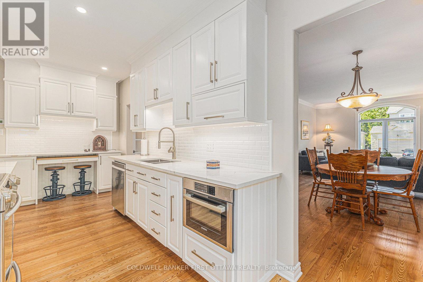 Contemporary white kitchen; quartz countertops - 475 Moffatt Street, Carleton Place, ON - Indoor Photo Showing Other Room