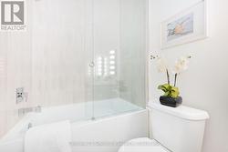 Main bathroom with glass doors -