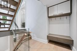 White Oak Floating Stairs with Pin Lighting -