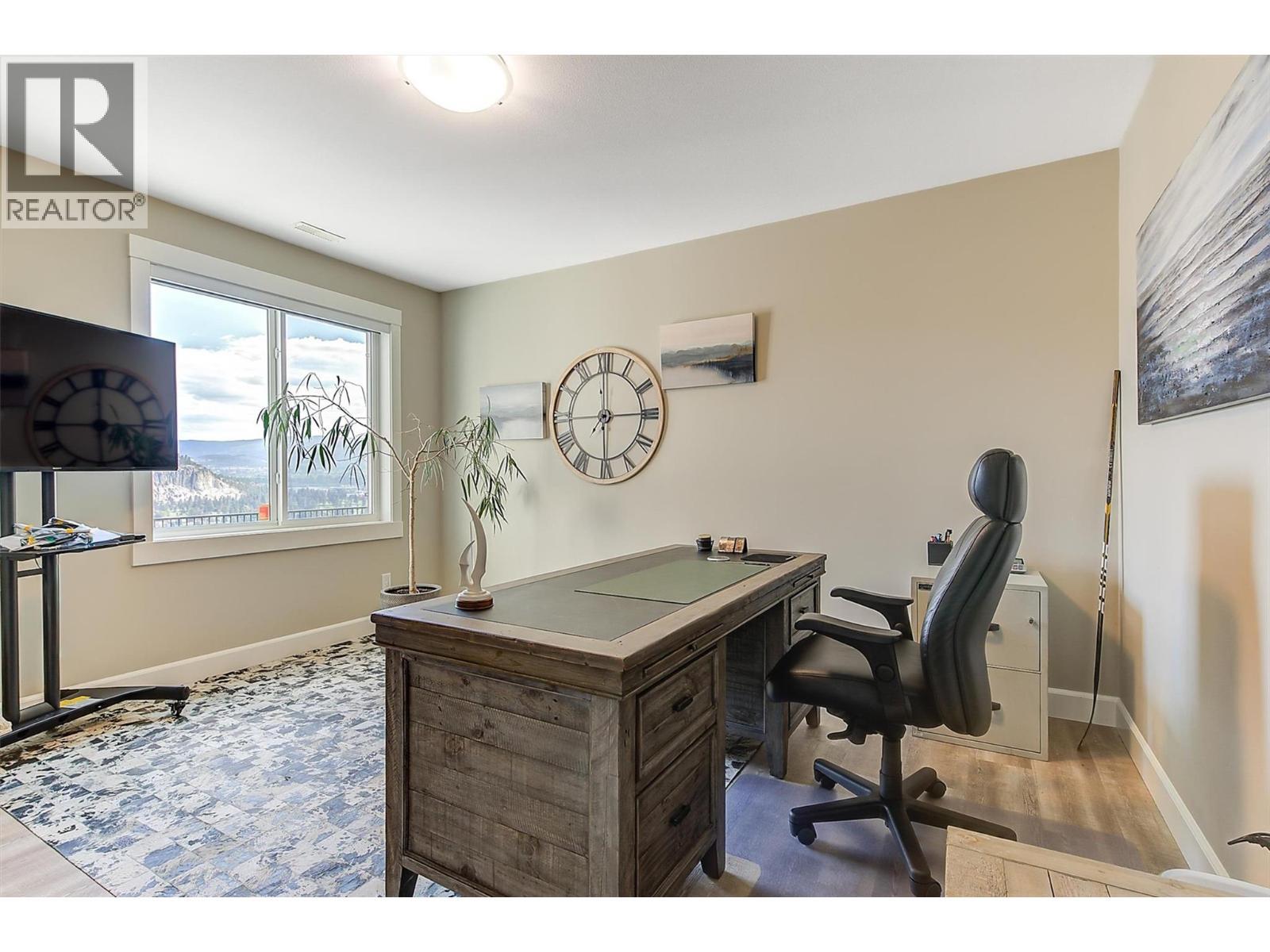 2nd lower level bedroom - currently used as an office - 738 Highpointe Drive, Kelowna, BC - Indoor Photo Showing Office