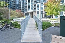 Front entry with reflecting pool (rink in winter) -