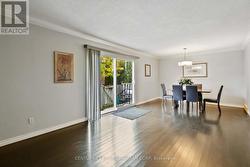 Dining room with patio doors -