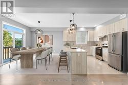 Virtually Staged Eat In Kitchen with Dining Room -