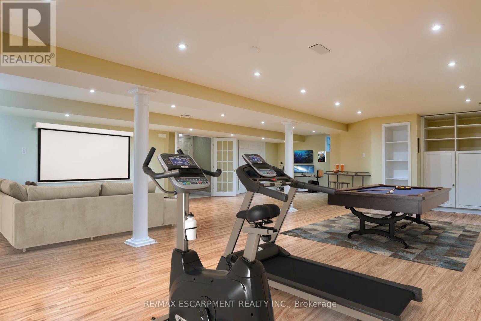 VIRTUALLY STAGED - 1329 Clarkson Road N, Mississauga, ON - Indoor Photo Showing Gym Room