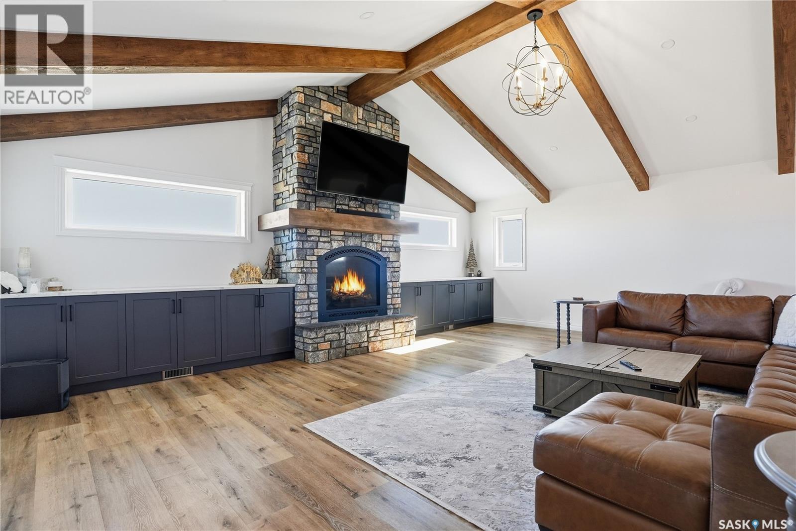 Mcconnel Road Acreage On 10 Acres, Blucher Rm No. 343, SK - Indoor Photo Showing Living Room With Fireplace