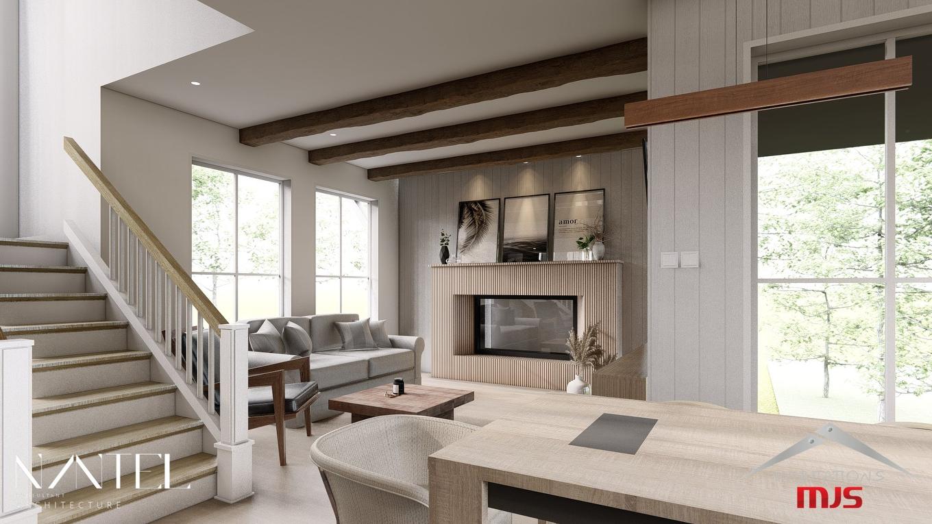 Living room - Ch. Des Albatros, Piedmont, QC - Indoor With Fireplace