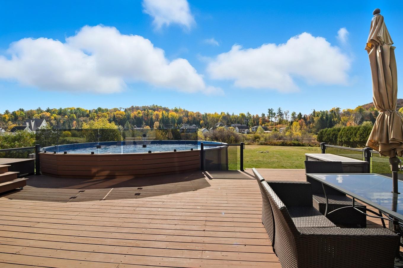 Backyard - 69 Ch. Des Bâtisseurs, Val-Des-Monts, QC - Outdoor With Above Ground Pool