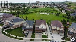 Aerial perspective of suburban area -