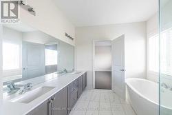 double vanity with freestanding bathtub -