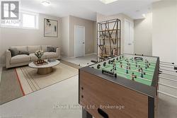 finished rec rm in basement & look out window -