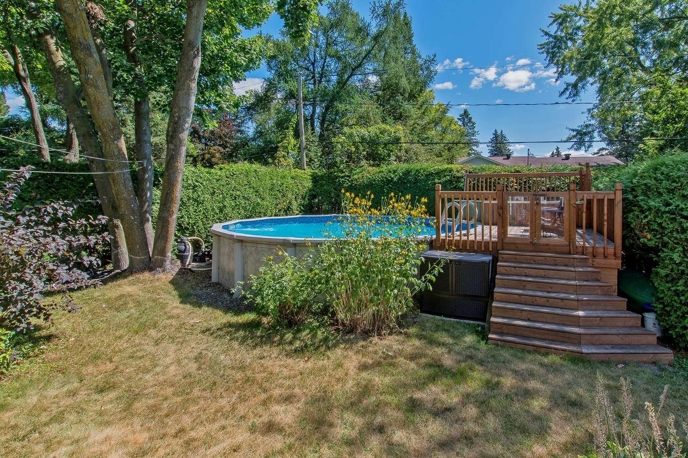 Backyard - 668 Rue Léveillé, Sainte-Thérèse, QC - Outdoor With Above Ground Pool
