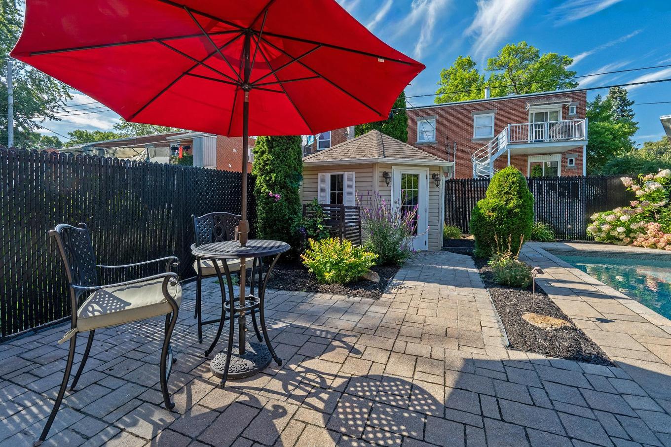 Backyard - 5636 - 5638 Rue Mignault, Montréal (Mercier/Hochelaga-Maisonneuve), QC - Outdoor With In Ground Pool