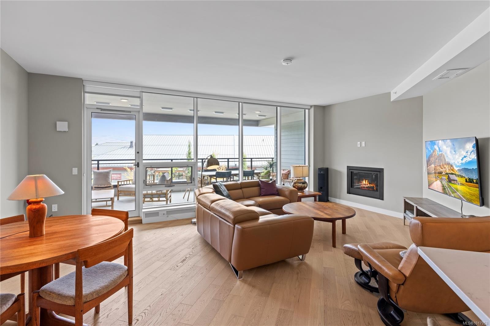 202-3529 Dolphin Dr, Nanoose Bay, BC - Indoor Photo Showing Living Room With Fireplace