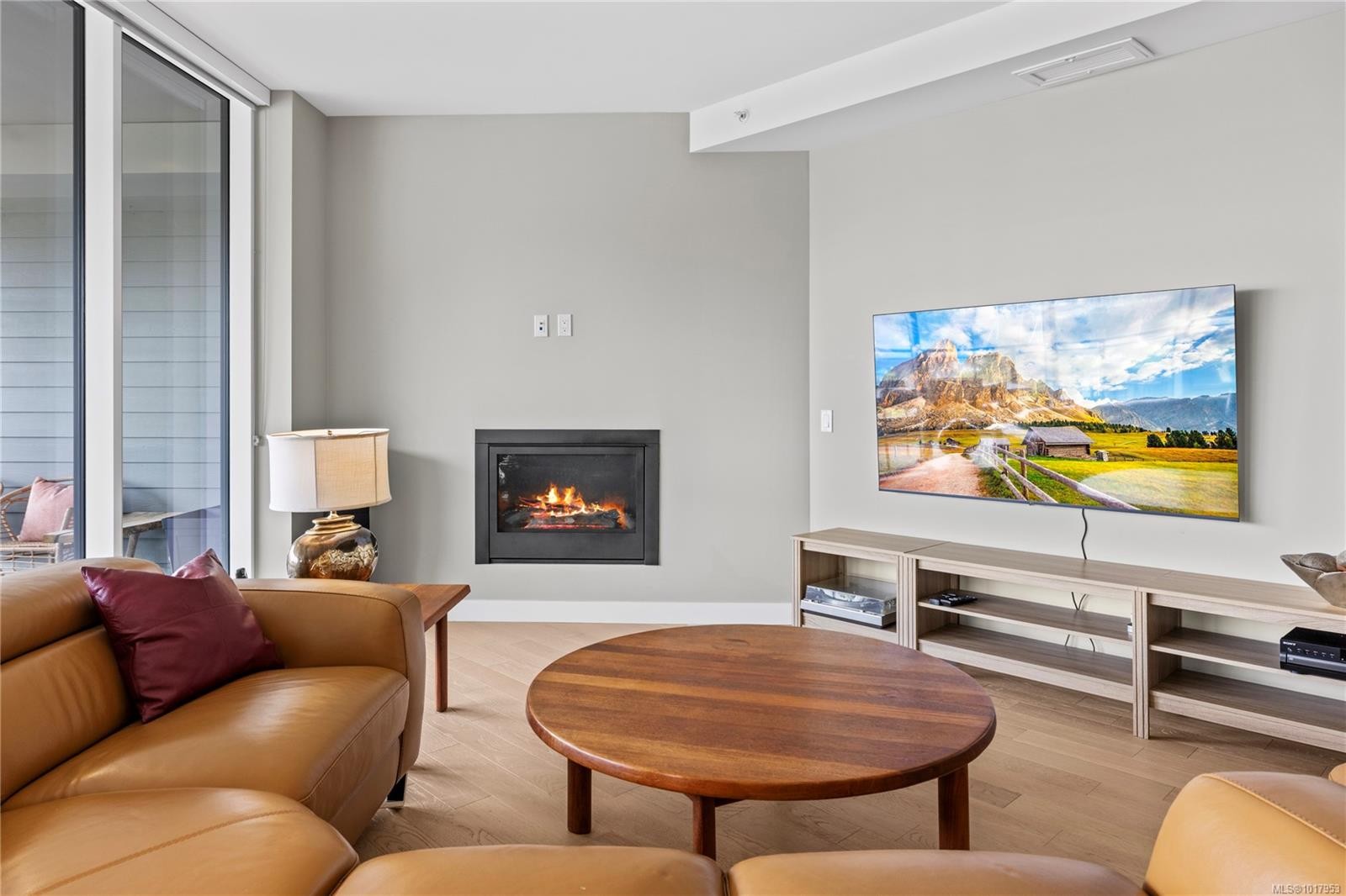 202-3529 Dolphin Dr, Nanoose Bay, BC - Indoor Photo Showing Living Room With Fireplace