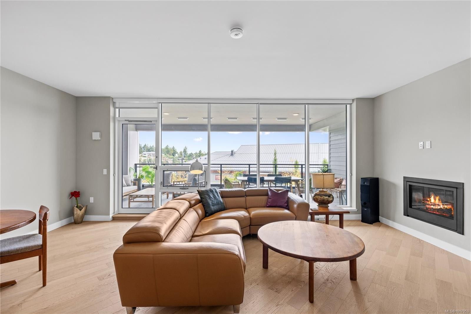 202-3529 Dolphin Dr, Nanoose Bay, BC - Indoor Photo Showing Living Room With Fireplace